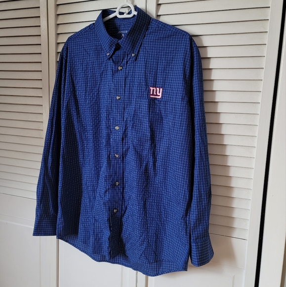 ANTIGUA Men's Checkered Pattern Dress Shirt w. Giants Logo Embroidered, Size M - Picture 4 of 9